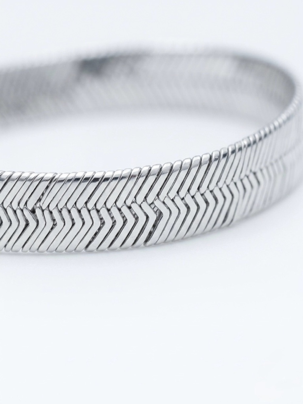 Sterling Herringbone Necklace in Silver - Picture 4 of 6